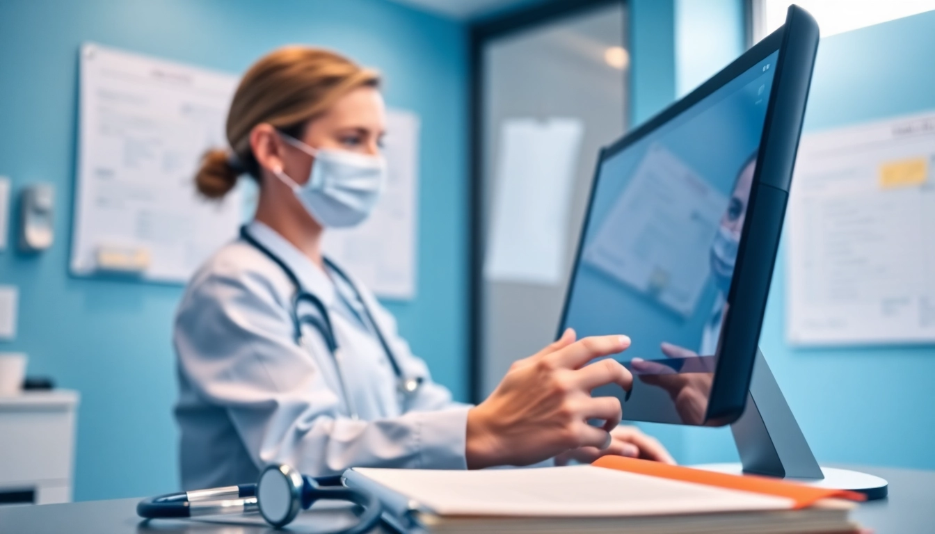 Showcasing benefits of electronic prescribing with healthcare professional using digital prescription tools.